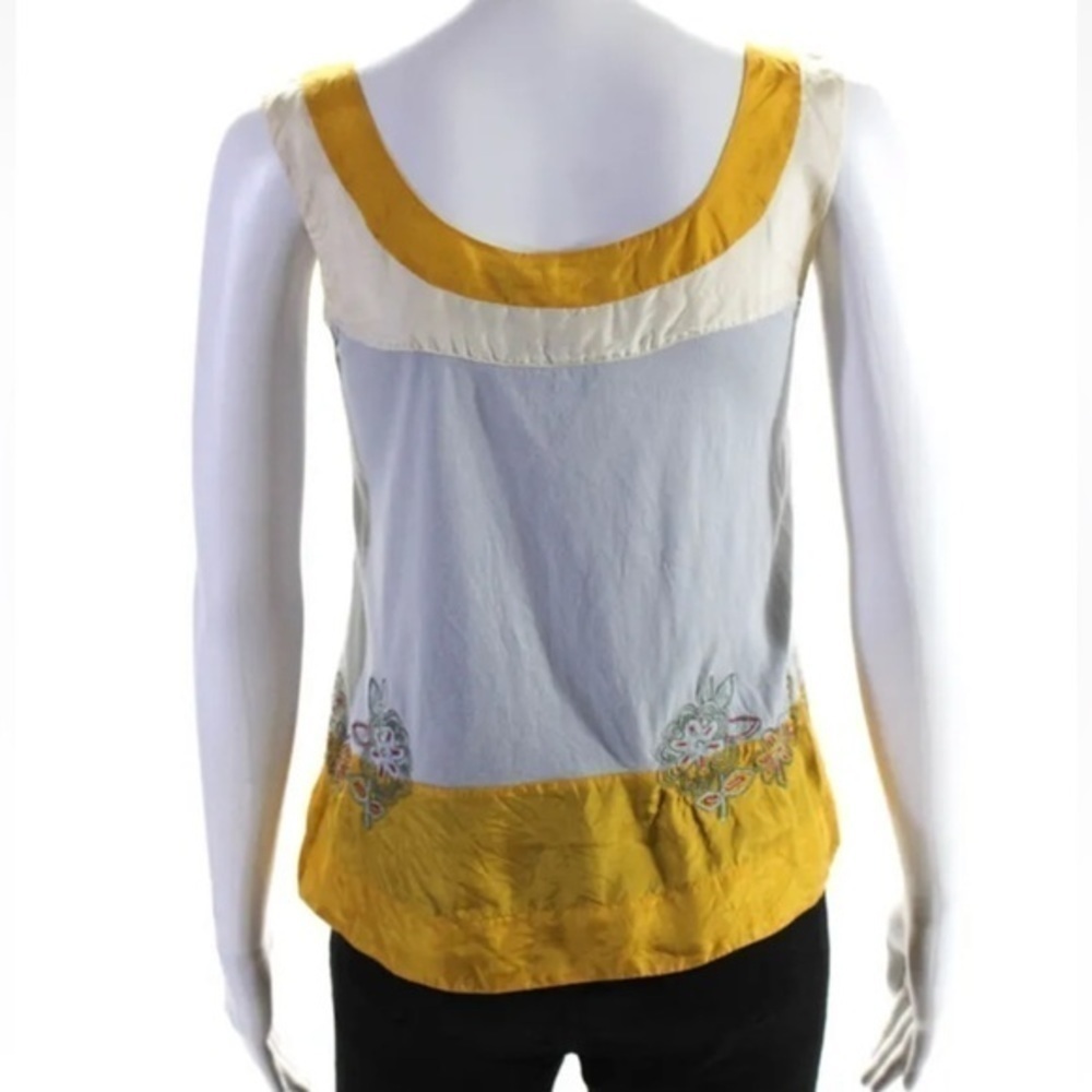 Johnny Was Womens Silk-Blend Embroidered Striped Tank - Picture 4 of 10